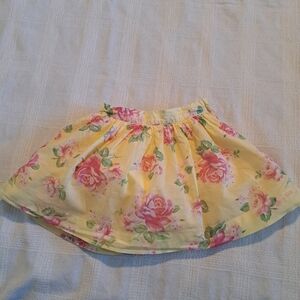 Janie and Jack girls 18-24 months yellow floral lined skirt, adjustable waist